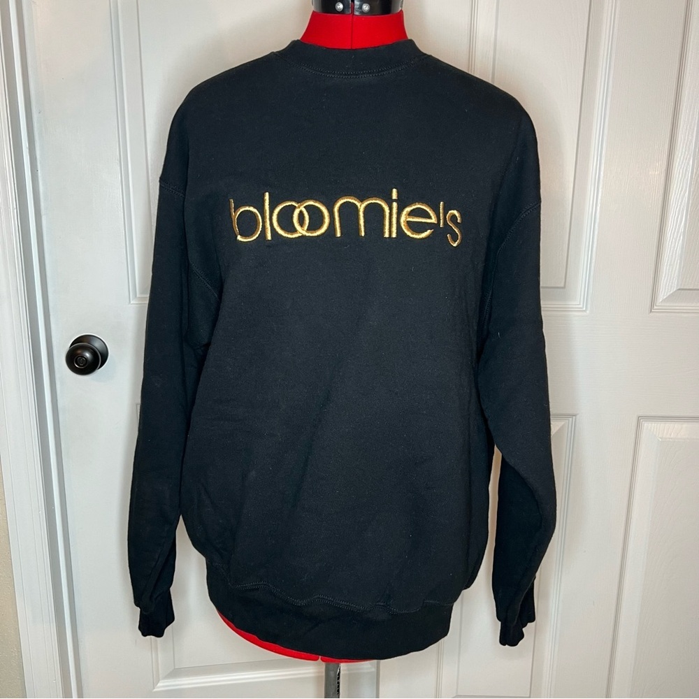 Bloomie's Crewneck Embroidered Vintage Fruit of the Loom Heavy Black Women's XL
